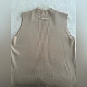 Dressbarn Beige Ribbed Knit Top